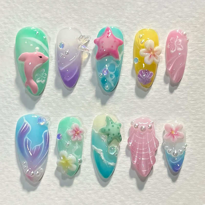3D Printing Nails - 30 Buah Kuku Tekan Musim Panas