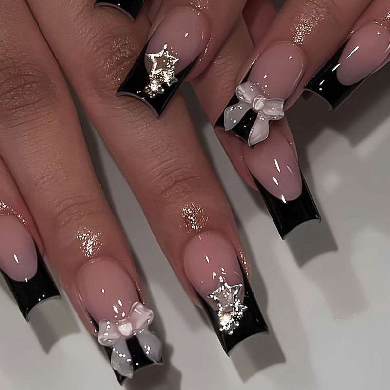 3D Printing Nails - 24pcs Kuku Palsu Panjang Musim Panas