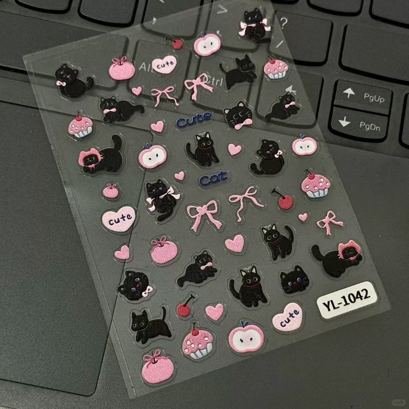 3D Printing Epoxy Resin - Stiker Relief 3D Kucing Hitam Lucu