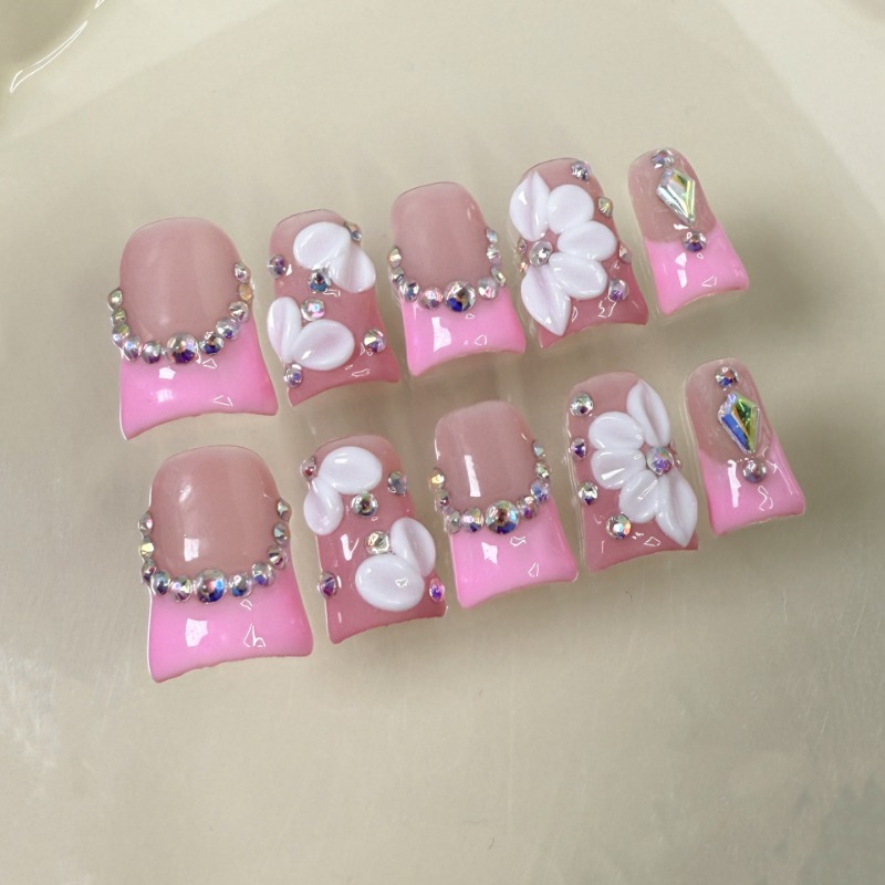 10pcs Kuku Palsu Buatan Tangan - 3D Printing Nails ulasan dan harga