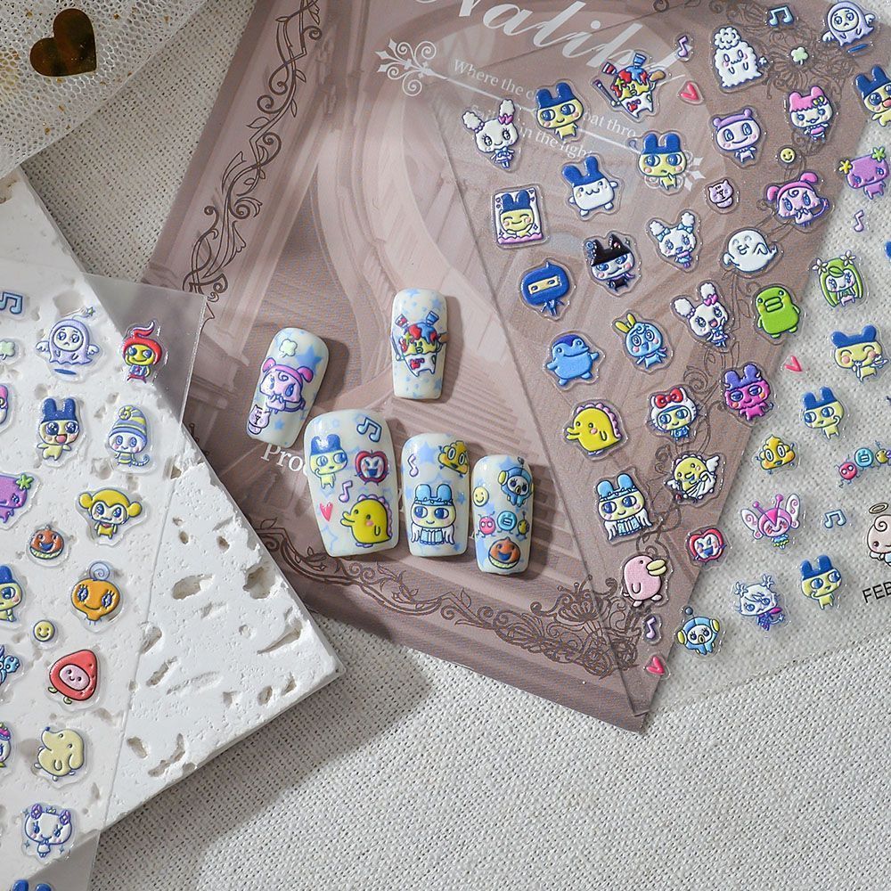 Stiker Seni Kuku 3D Motif Kart - 3D Printing Nails ulasan dan harga