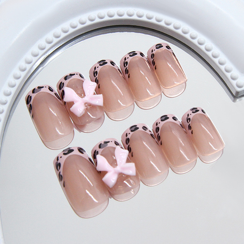 Kuku Palsu Pink Leopard Print  - 3D Printing Nails ulasan dan harga