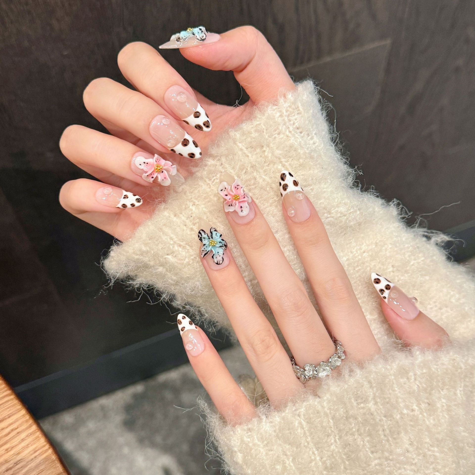10 buah Glossy Almond buatan t - 3D Printing Nails ulasan dan harga